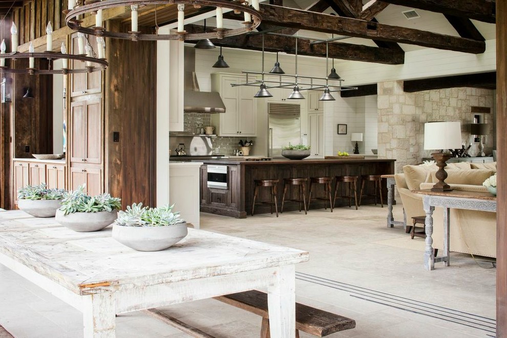 Inspiration for a rustic kitchen remodel in Austin