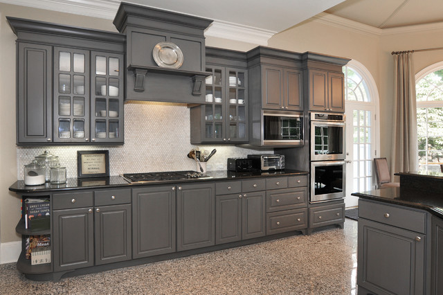 From white laminate thermofoil kitchen cabinets to gorgeous gray -  Traditional - Kitchen - Atlanta - by Creative Cabinets and Fine Finishes,  LLC | Houzz UK