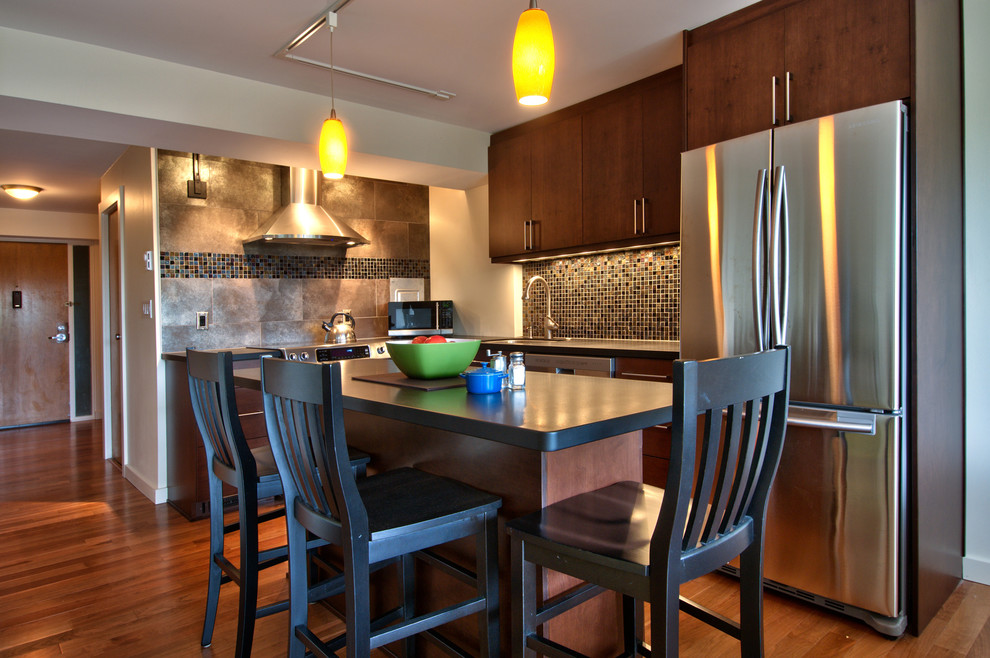 Example of an eclectic kitchen design in Seattle