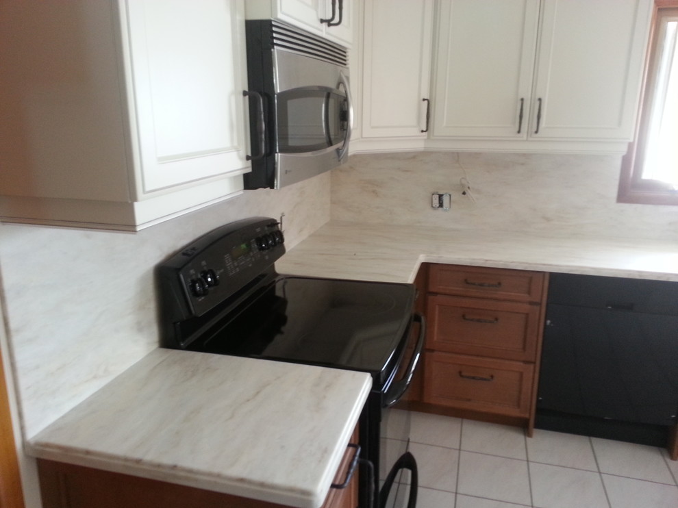 Full Height Corian Backsplash Traditional Kitchen Toronto by