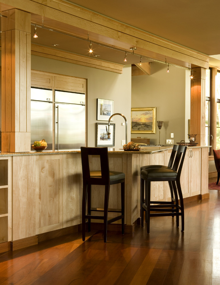 Design ideas for a contemporary kitchen in Atlanta with stainless steel appliances.