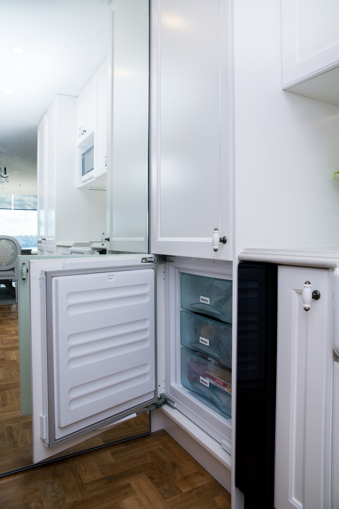 Galley Kitchen in French Provincial Style Traditional Kitchen