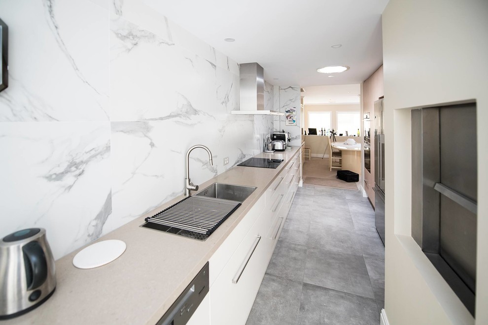 Galley Kitchen with Quantum Quartz benchtops - Contemporary - Kitchen ...