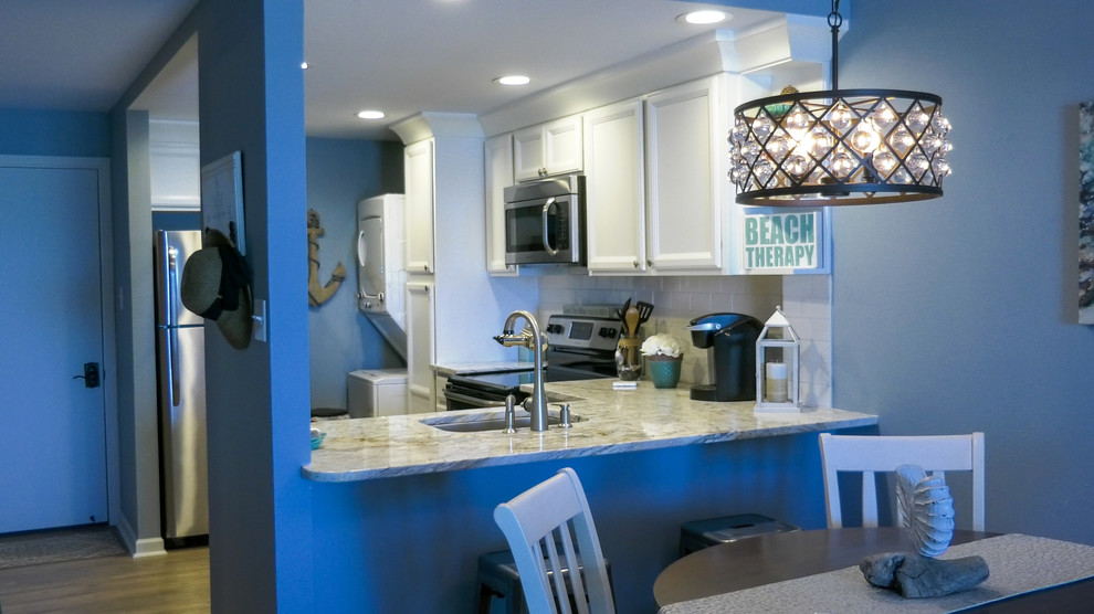 Galveston Seawall Condo Remodel Beach Style Kitchen Houston by