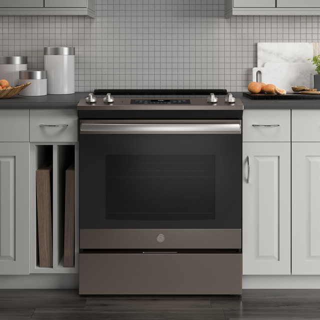GE 30" SlideIn Electric Range Transitional Kitchen by GE