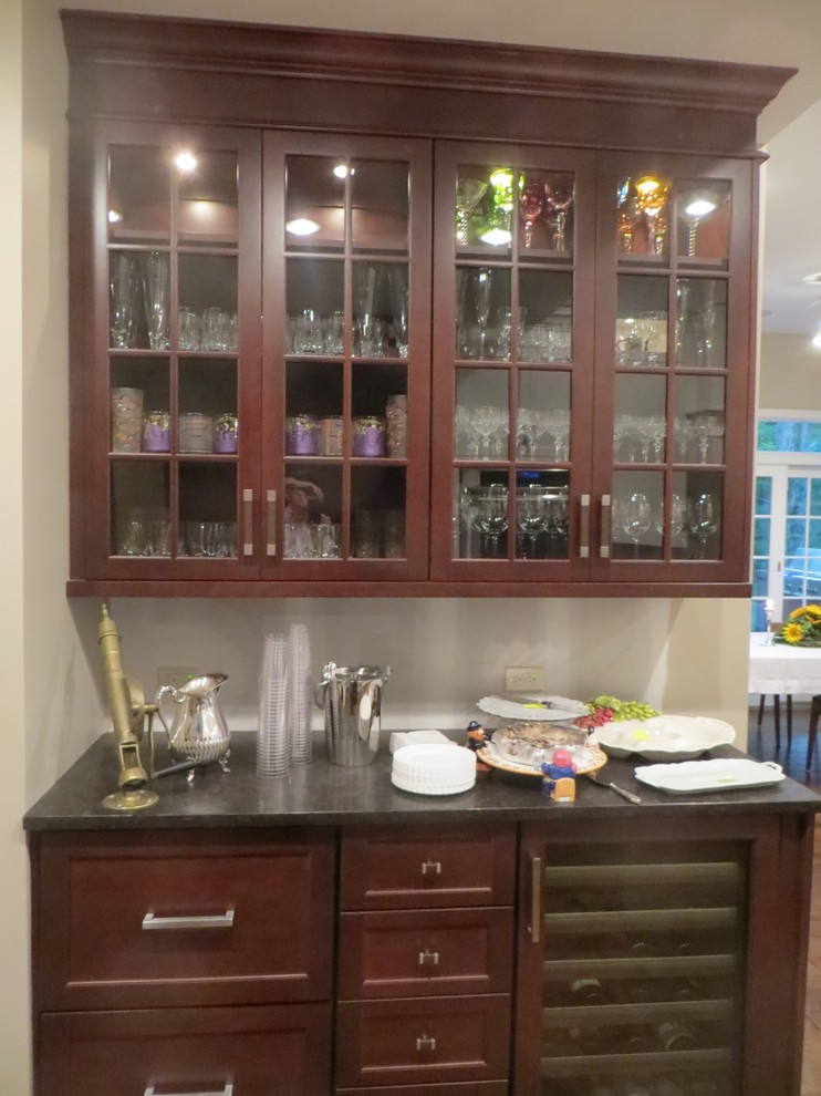 glass doored butler pantry; refrigerator drawers and wine cooler