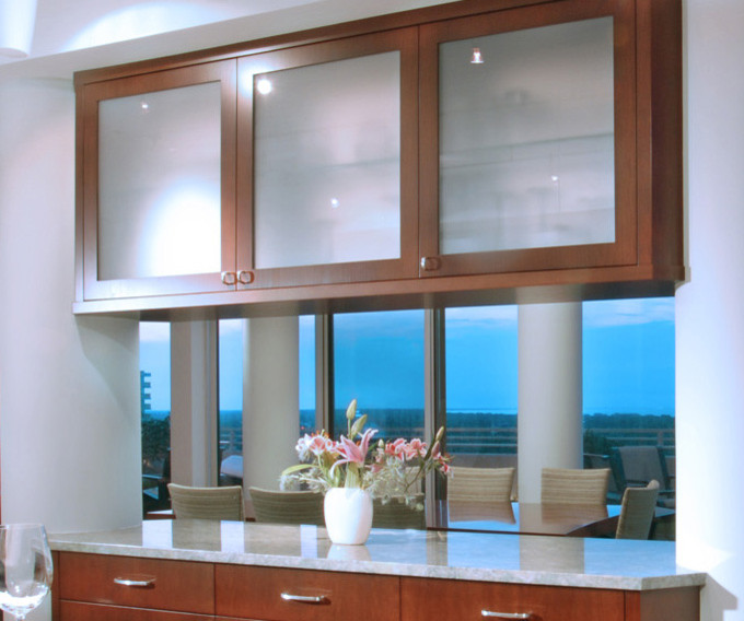 Glass Front Kitchen Traditional Kitchen Chicago by