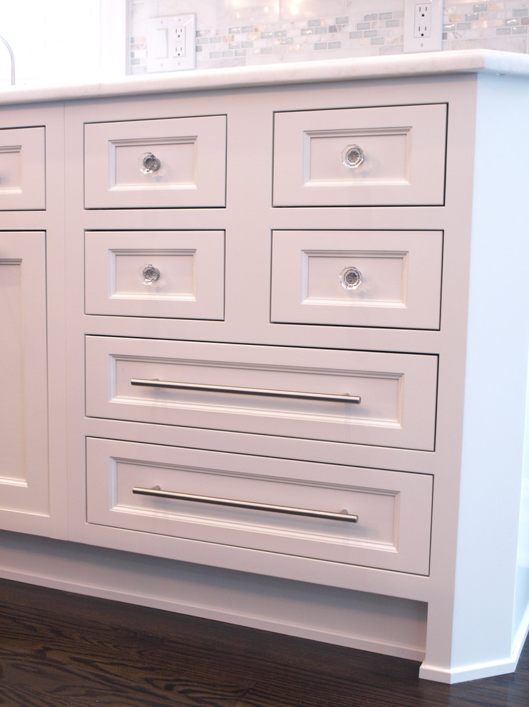 Glass Knobs and White Traditional Kitchen Newark by KraftMaster Renovations Houzz