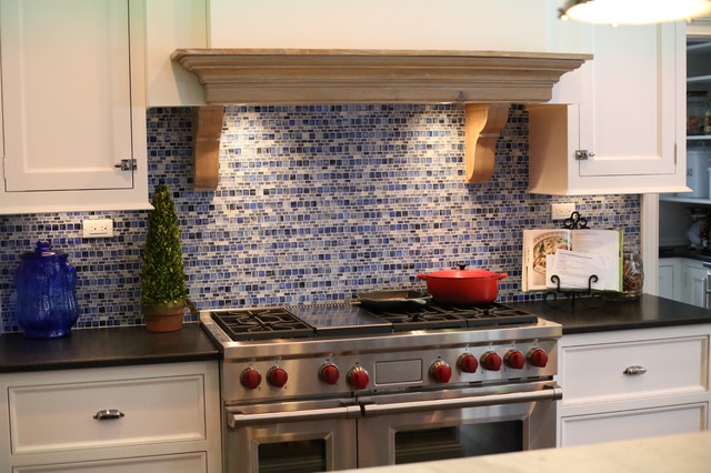 Glass Mosaic Kitchen Backsplash & Marble Mosaic Pantry Backsplash ...