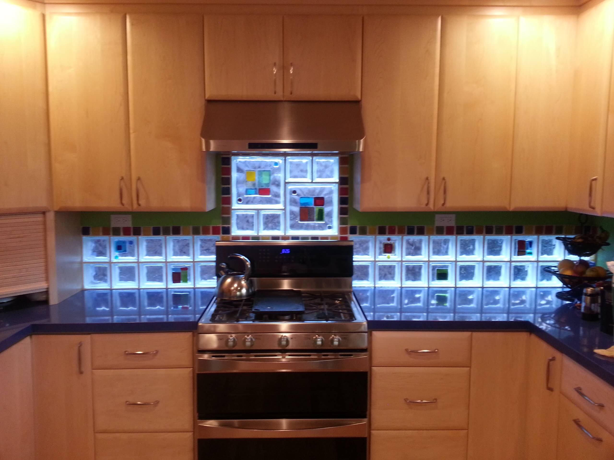 fused glass backsplash
