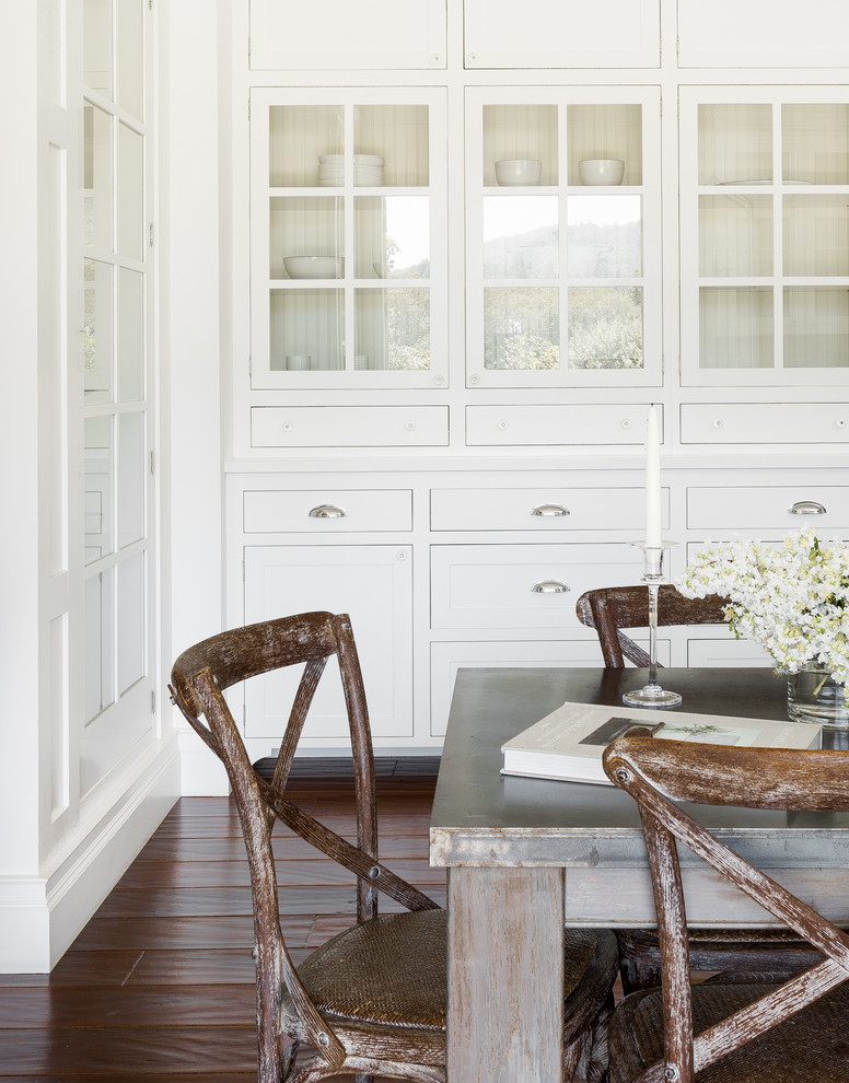 Eat-in kitchen - huge farmhouse u-shaped eat-in kitchen idea in San Francisco with an island