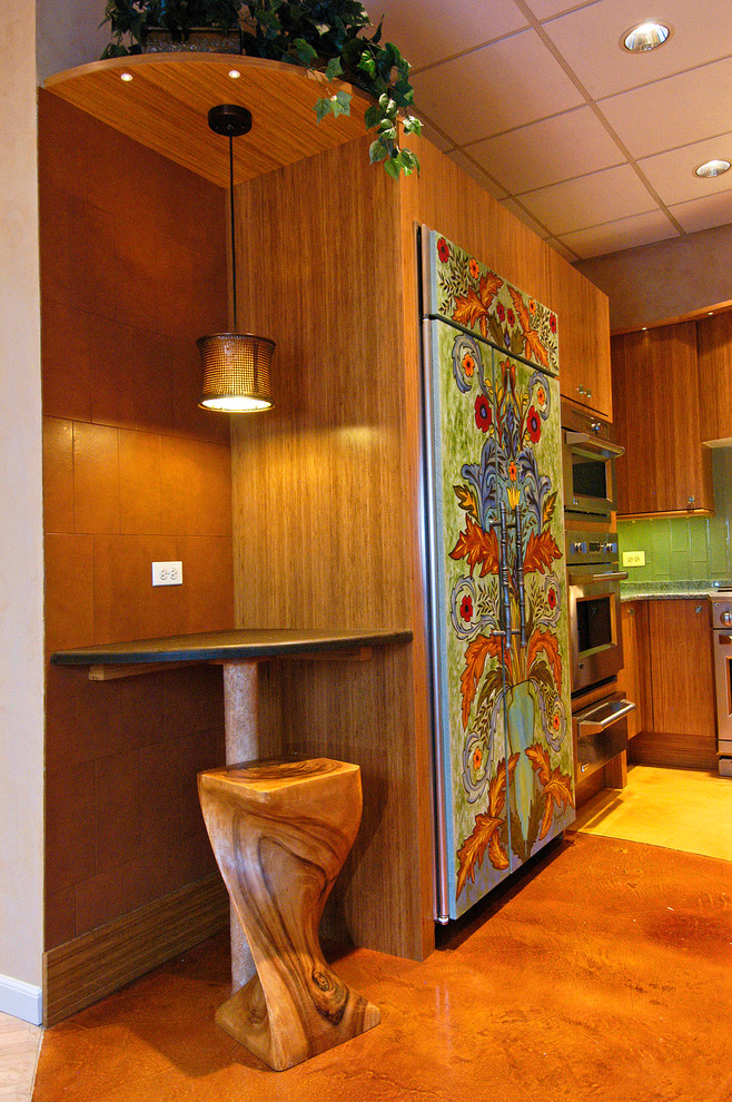 This is an example of a bohemian kitchen in Chicago.