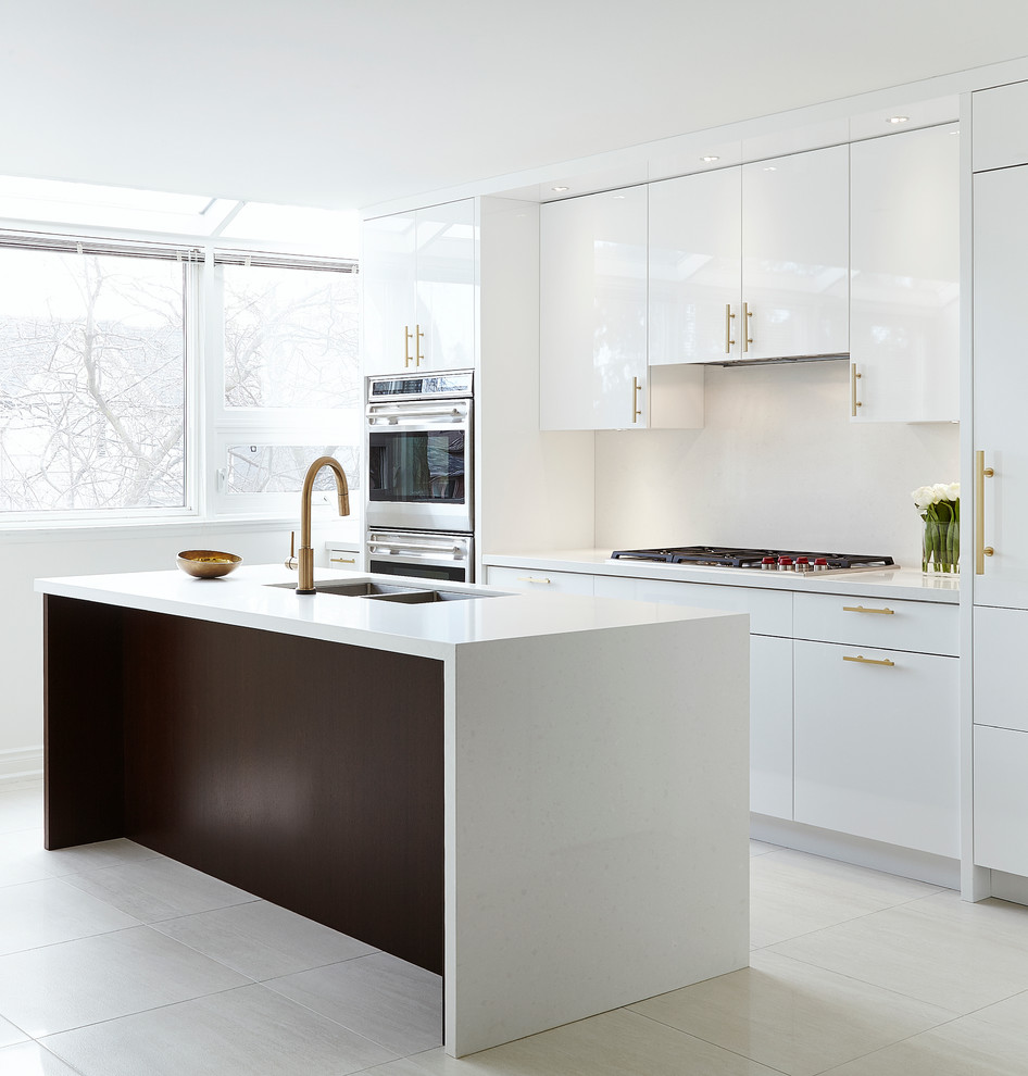 Gold Accented Kitchen Modern Kitchen Toronto by Condovate