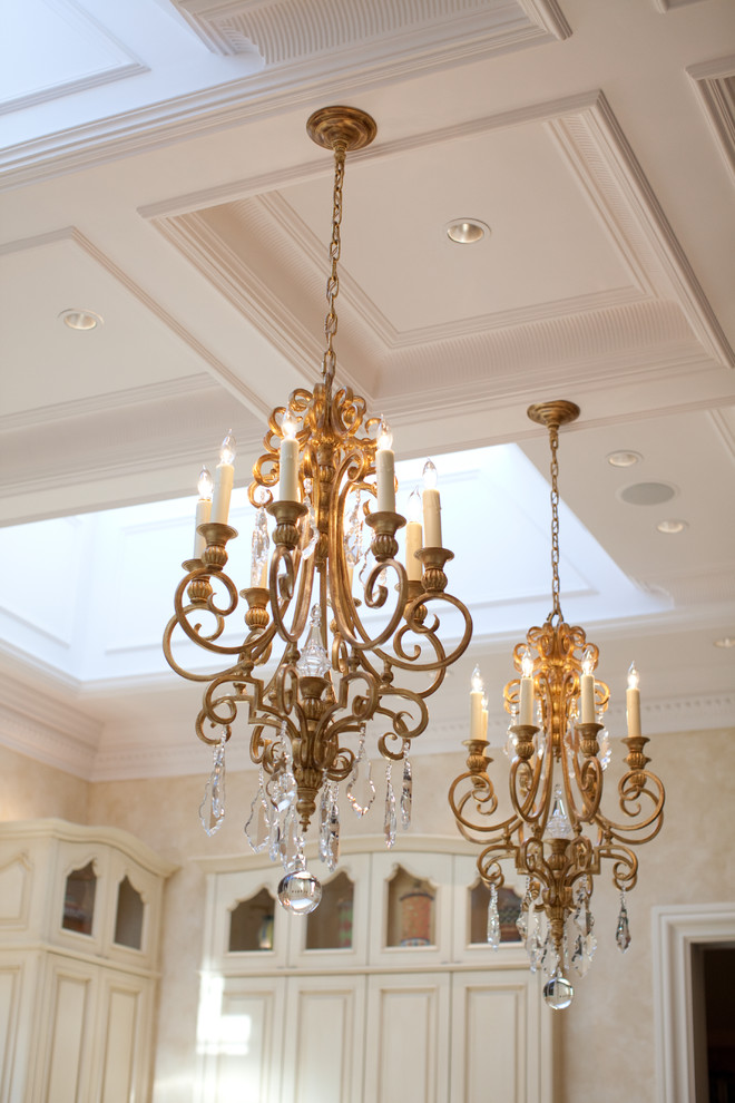 Gold / crystal Kitchen Chandeliers Mediterranean Kitchen Chicago