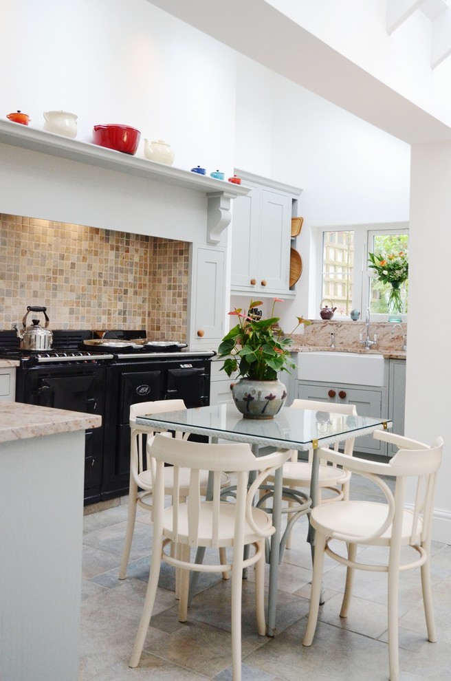 Example of a classic kitchen design in Cornwall with a farmhouse sink