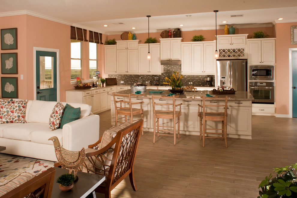 Island style kitchen photo in Houston
