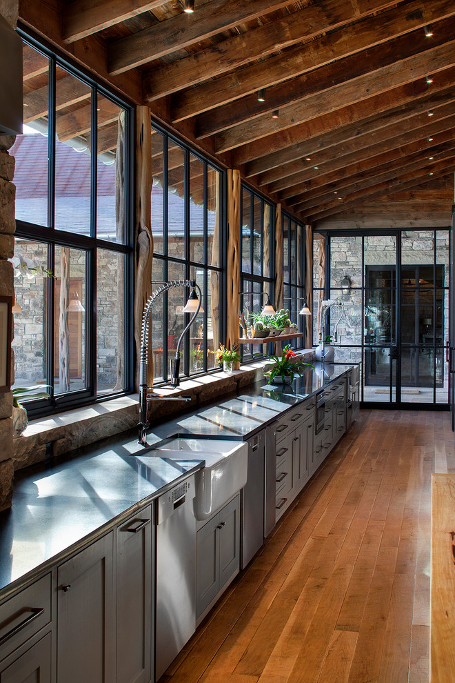 GRAND LODGE - Rustic - Kitchen - Austin - by Rehme Steel Windows
