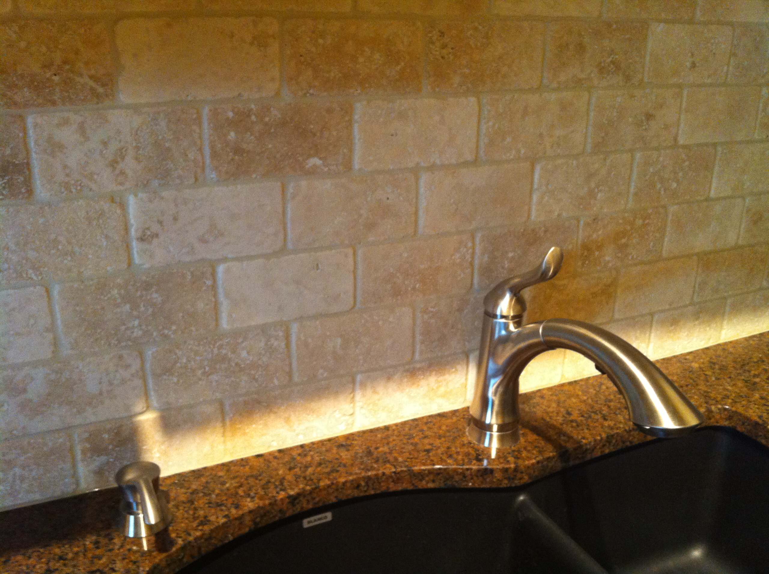 natural stone tile backsplash