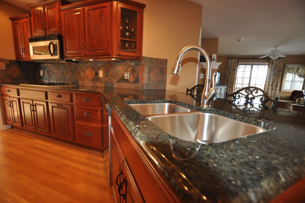 Granite Countertops and Tile Backsplash Ideas - Eclectic - Kitchen