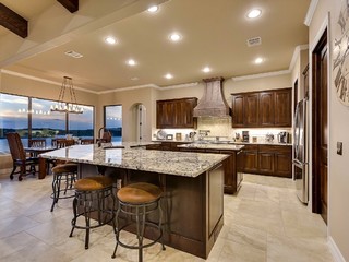 75 Beautiful Kitchen With Dark Wood Cabinets And Grey Worktops Ideas Designs July 2021 Houzz Uk