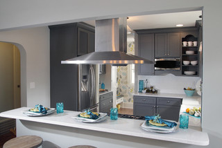 Henry  Contemporary Gray & Teal Kitchen Design