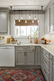 Gray Cabinets And White Appliances