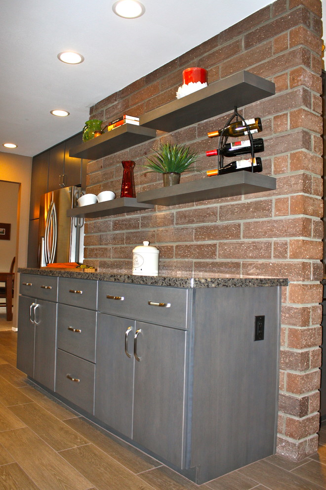 Gray Floating Shelf Kitchen Contemporary Kitchen San Diego by