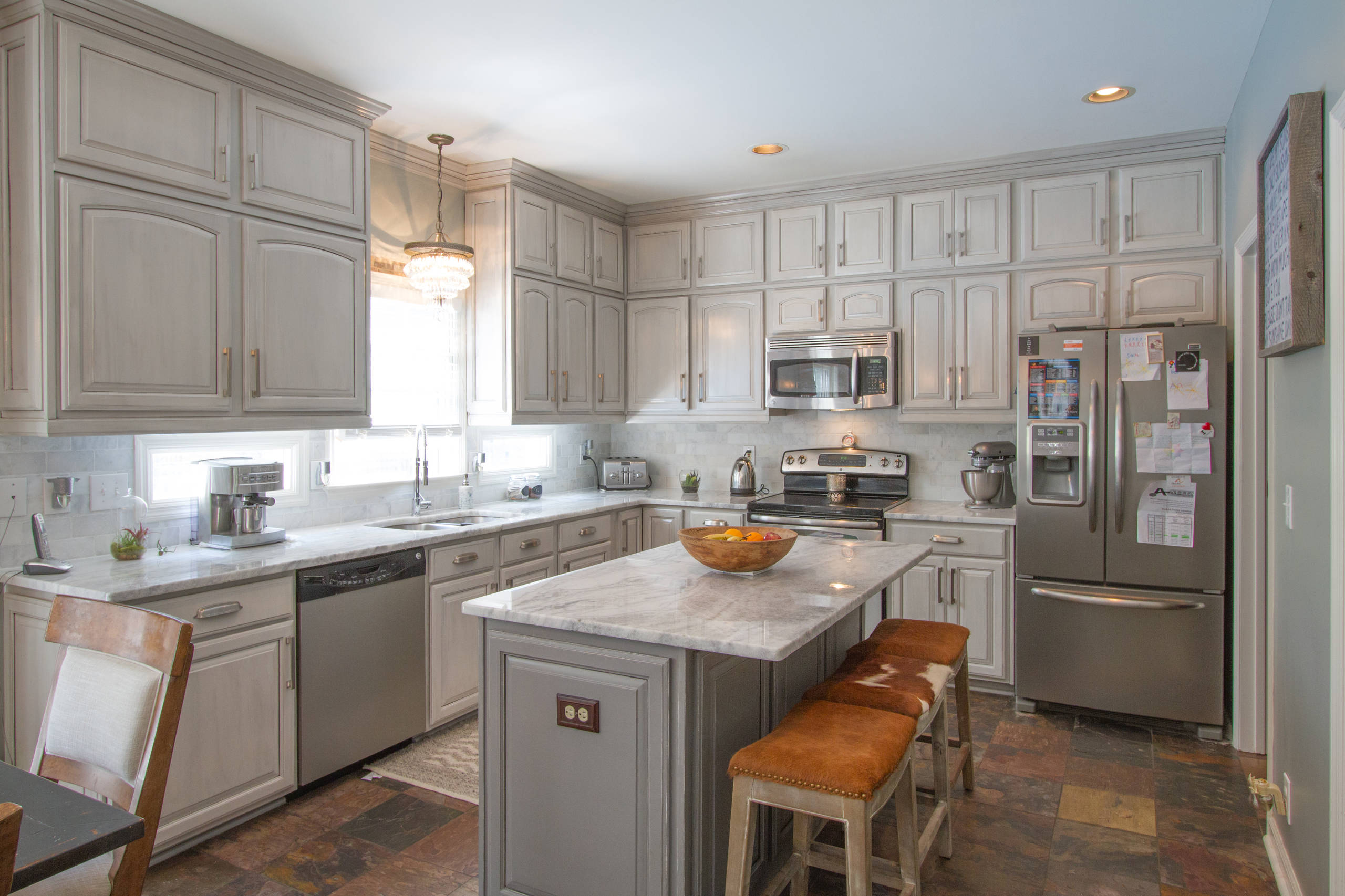 Gray Painted Kitchen Cabinets Transitional Kitchen Nashville By Bella Tucker Decorative Finishes Houzz