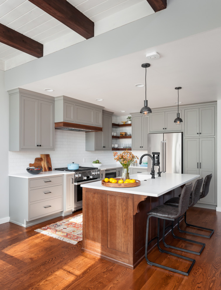 Gray + Wood Kitchen Remodel Transitional Kitchen Seattle by