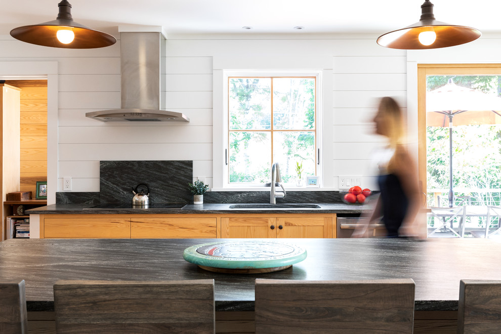 Great East Lake Camp Beach Style Kitchen Portland Maine by