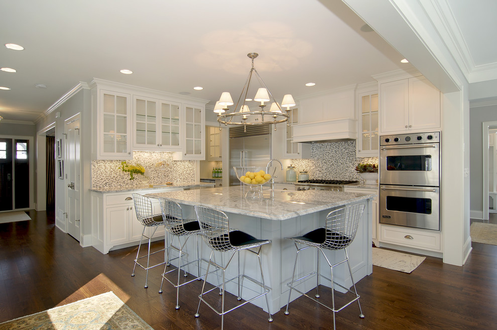 Example of a trendy kitchen design in Minneapolis with stainless steel appliances