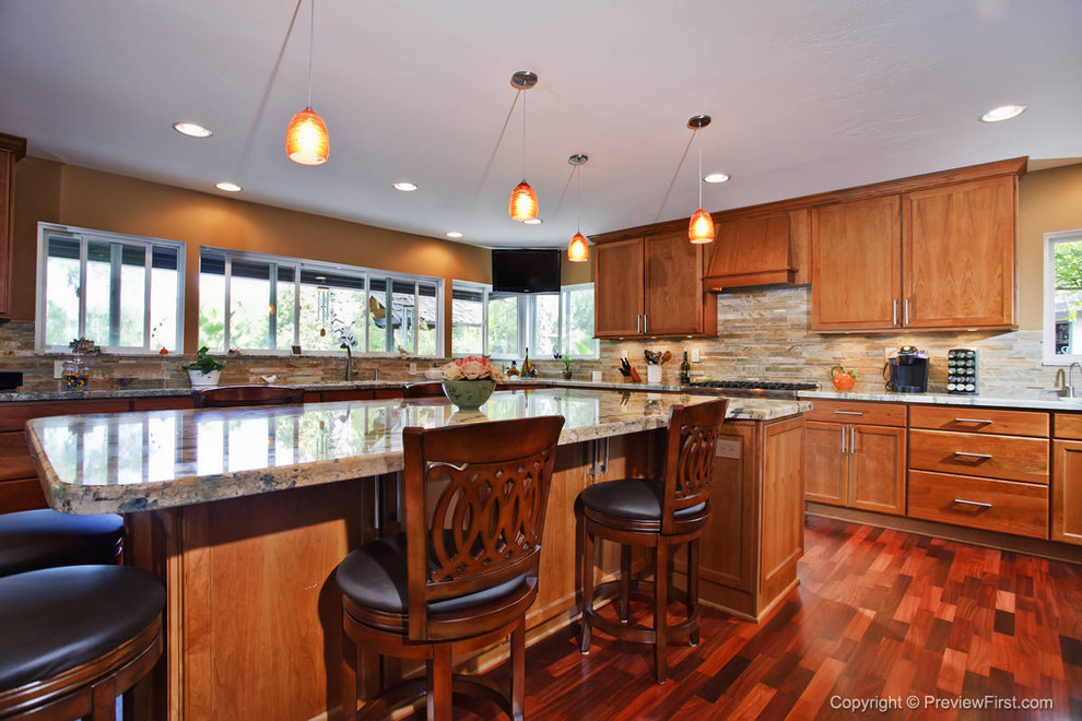 Great Room Kitchen Escondido Contemporain Cuisine San Diego par Remodel Works Bath