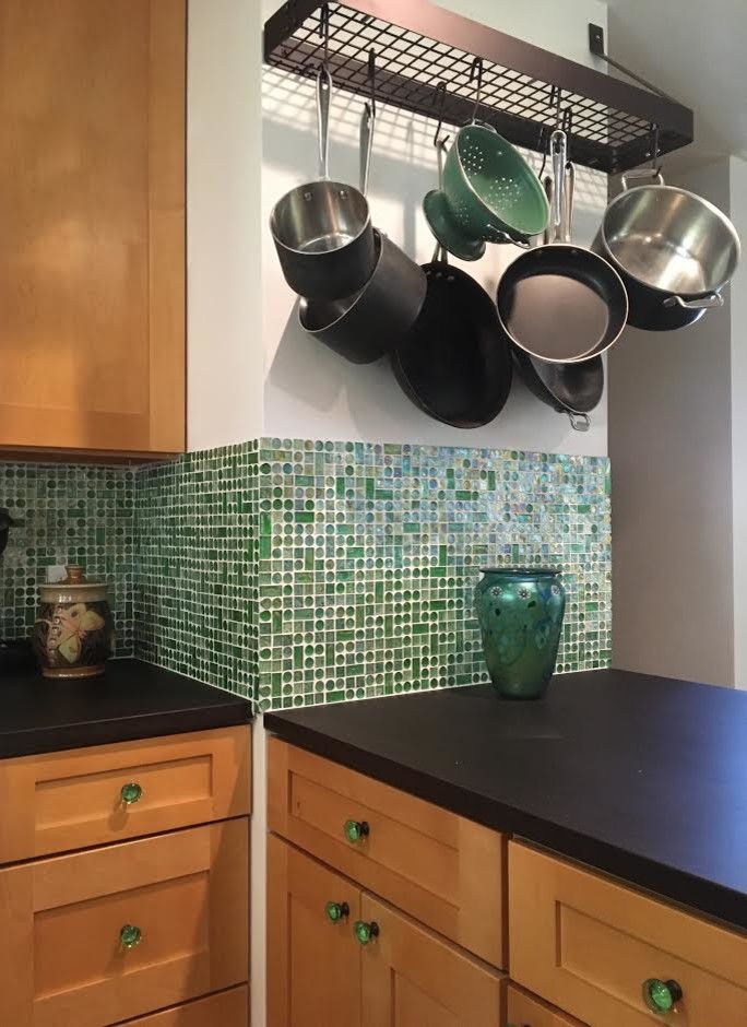  Green  Deco Glass  Tile  Backsplash  Contemporary  Kitchen  Denver by 