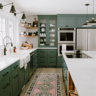 Green Farmhouse Kitchen Transitional Kitchen Toronto by Cambria