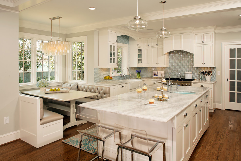 Example of a classic kitchen design in DC Metro with quartzite countertops