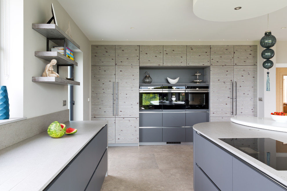 This is an example of a contemporary kitchen in Belfast.