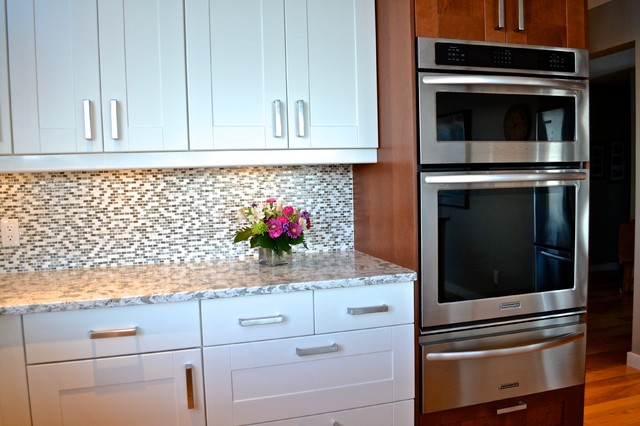 Grimslov Ikea Shaker Cabinets In White And Medium Brown American Traditional Kitchen Vancouver By Ikan Installations Inc Houzz Grimslov Ikea Shaker Cabinets In, Ikea Shaker Cabinets White