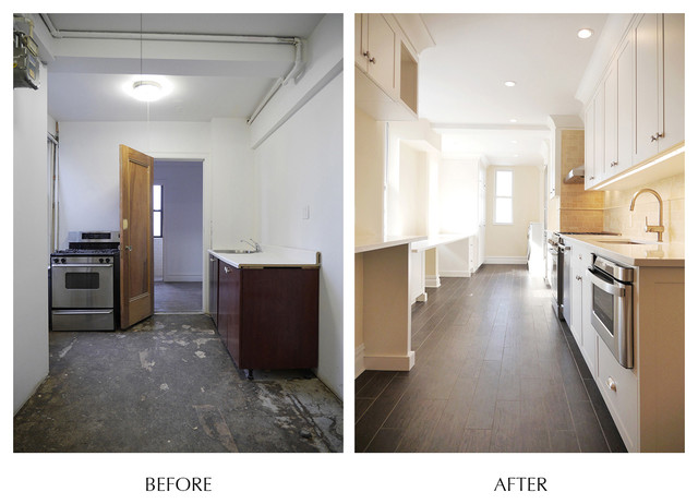 Gut Renovated Galley Kitchen Before And After Klassisch Modern Kuche New York Von Paula Mcdonald Design Build Interiors Houzz
