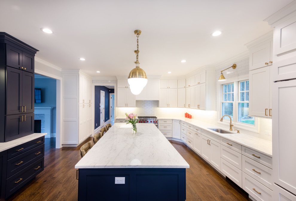 Hale Navy & White Transitional Kitchen New York by Five Star