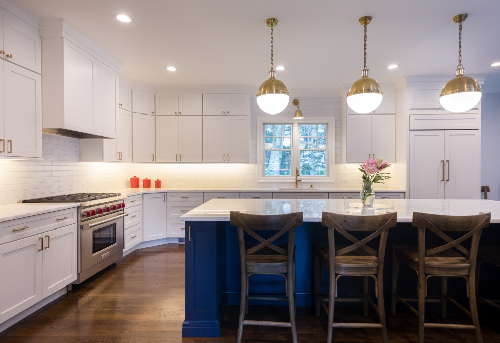 Hale Navy & White Transitional Kitchen New York by Five Star
