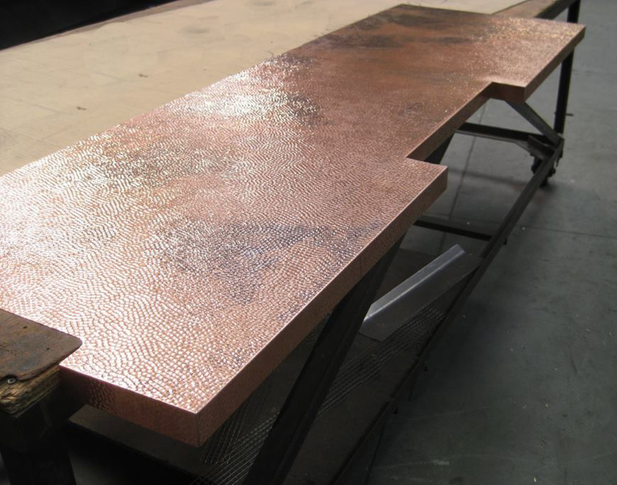 Hammered Copper Countertop Kitchen Orange County By Atlas Sheet Metal Inc
