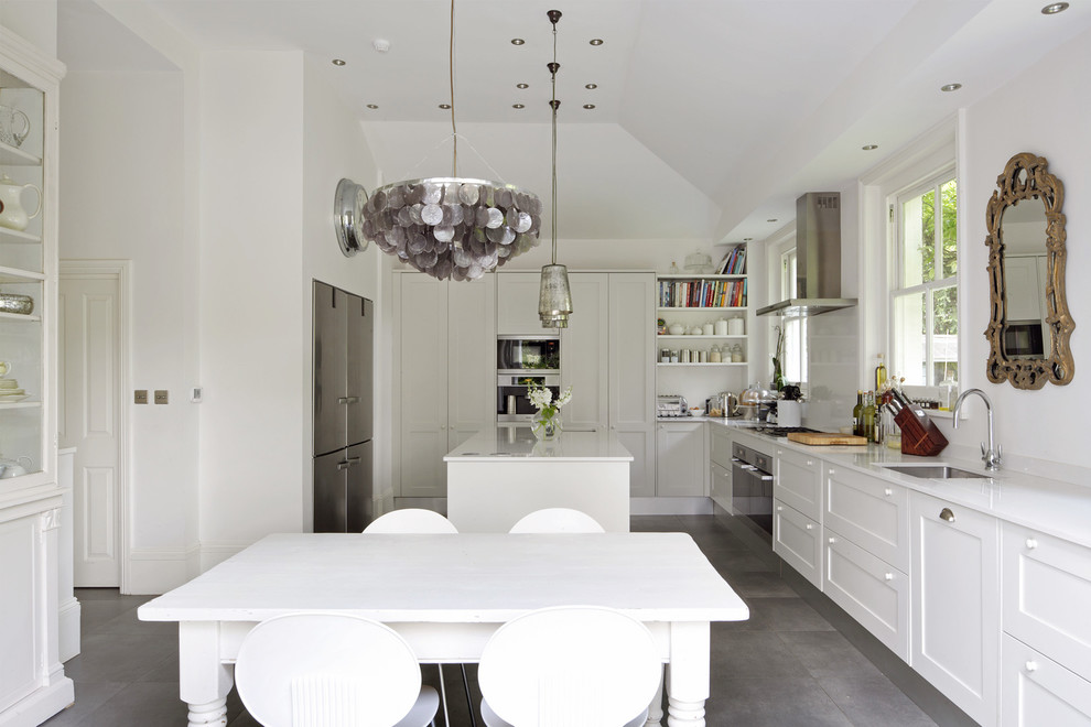 Elegant kitchen photo in London