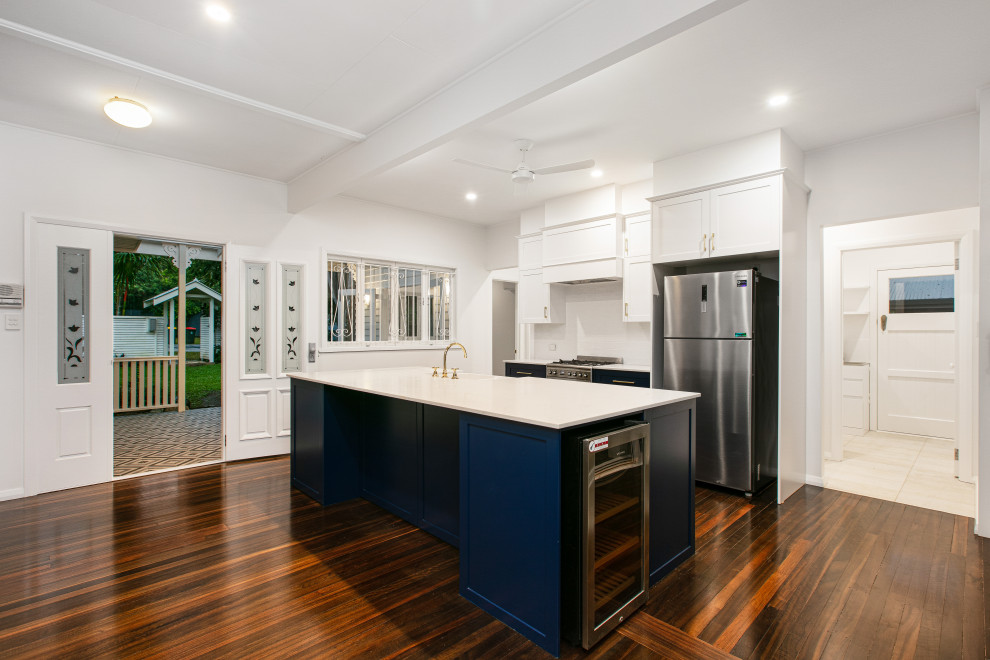 Hamptons Renovation of Queenslander Kitchen Cairns by Maxa