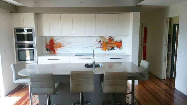 Hand Painted Glass Kitchen Splashbacks - Kitchen - Gold Coast - Tweed ...
