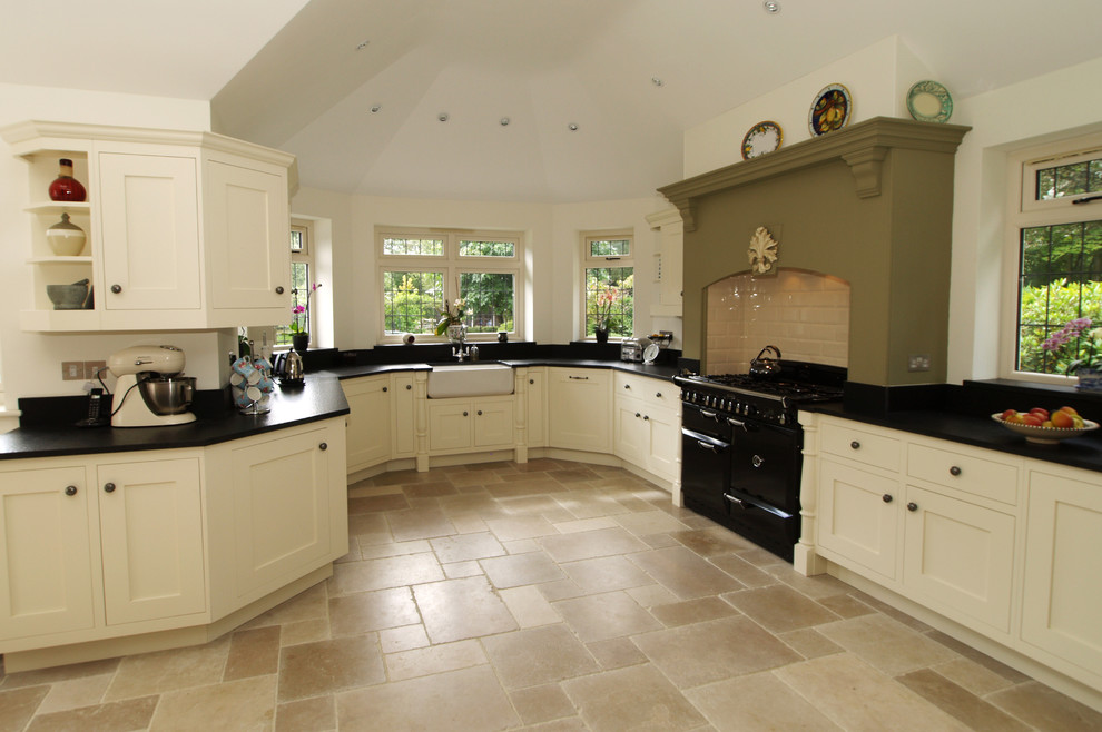 This is an example of a traditional kitchen in West Midlands with a belfast sink.