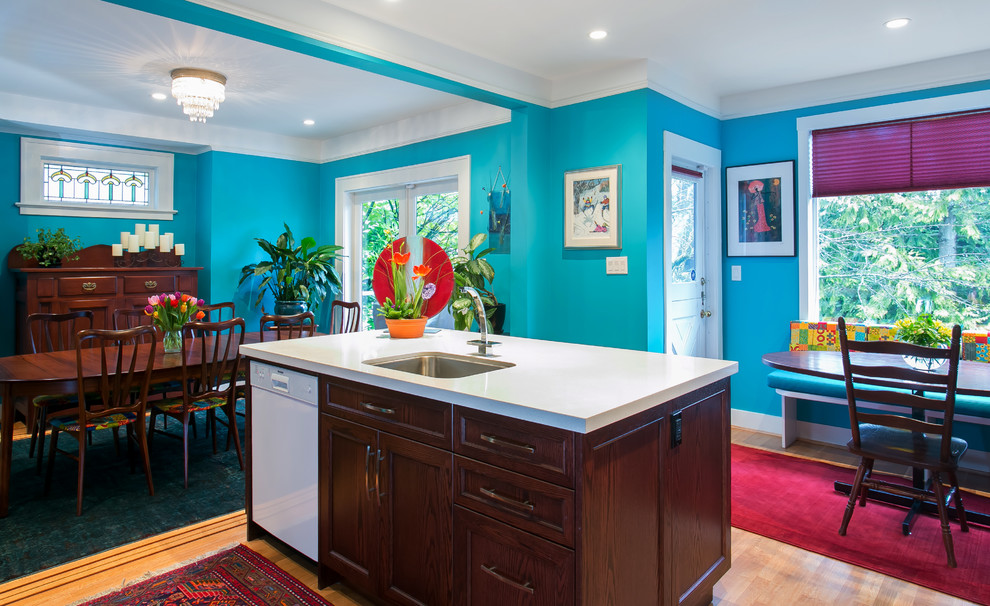 Heritage Home Renovation With Bold And Bright Colours Traditional Kitchen Vancouver By Sherwood Painting