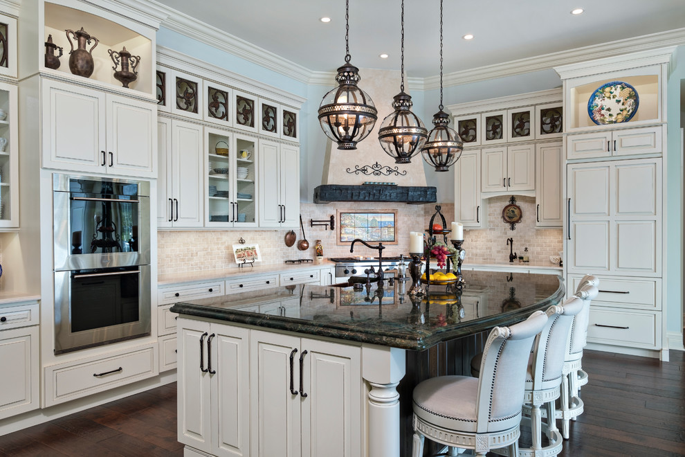 Heritage Oak Tequesta Mediterranean Kitchen Miami by PB Built