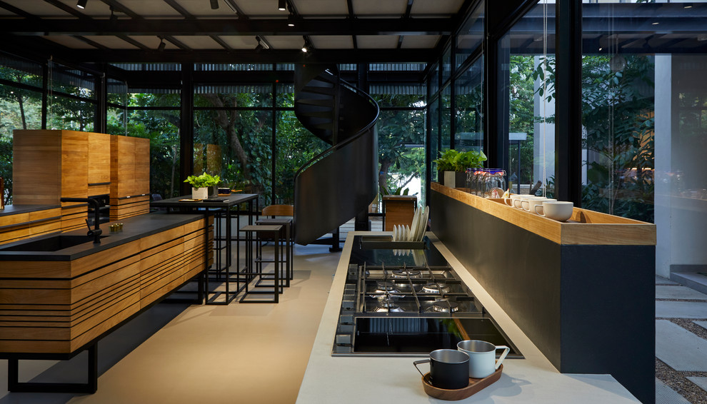 Inspiration for a contemporary kitchen remodel in Hyderabad