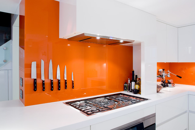 High Gloss White Kitchen With Hi Macs Contemporary Kitchen London By Dickinson Woodworks Houzz
