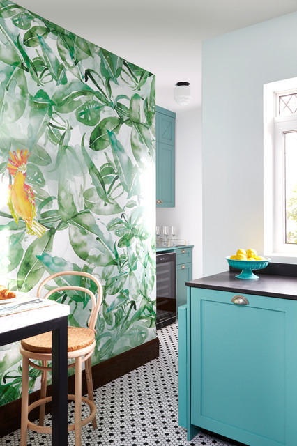 Teal Cabinets and Custom Details Create a Bright, Fun Kitchen